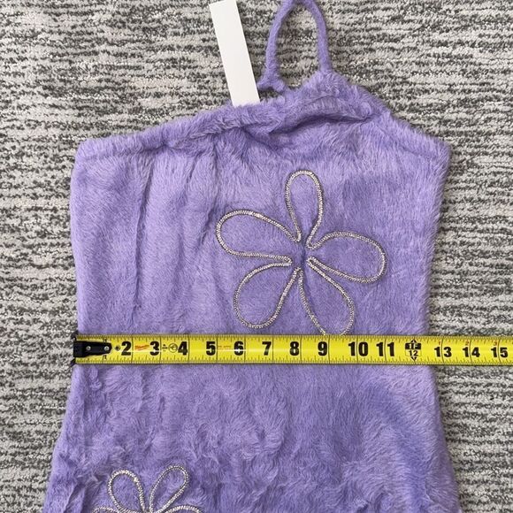 NWT For Love & Lemons Finley Mini Dress in Purple Fuzzy Medium Revolve - Picture 8 of 14